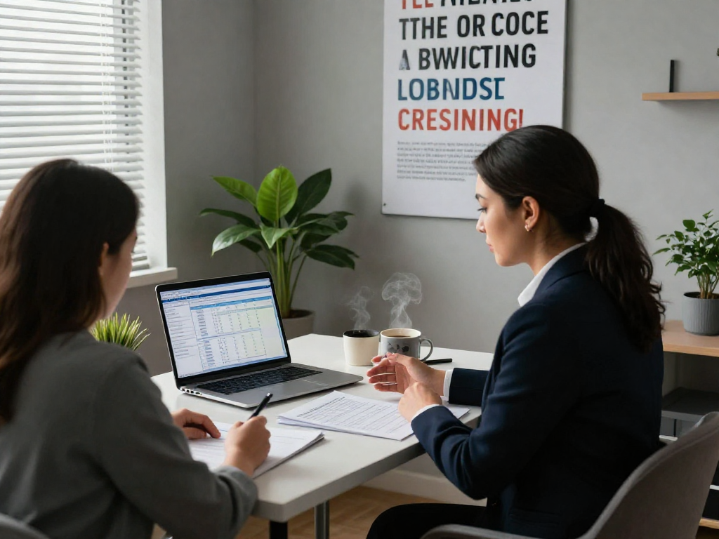 Exploring credit consolidation solutions at https://credit-consolidation.ca in a modern counseling office.