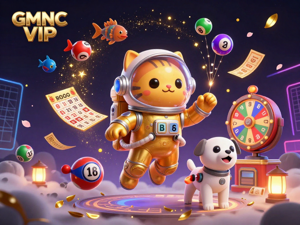 Experience the vibrant world of GMNC VIP with unique characters and engaging game elements bursting in energy.