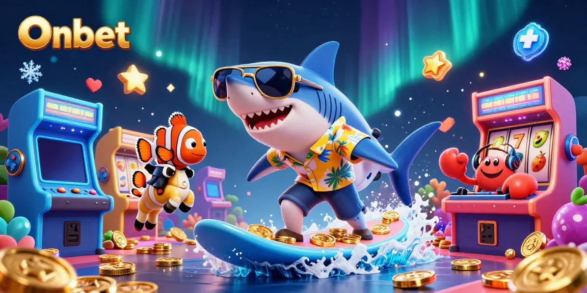 Experience the thrilling Onbet gaming undersea adventure with cartoon characters and casino elements.
