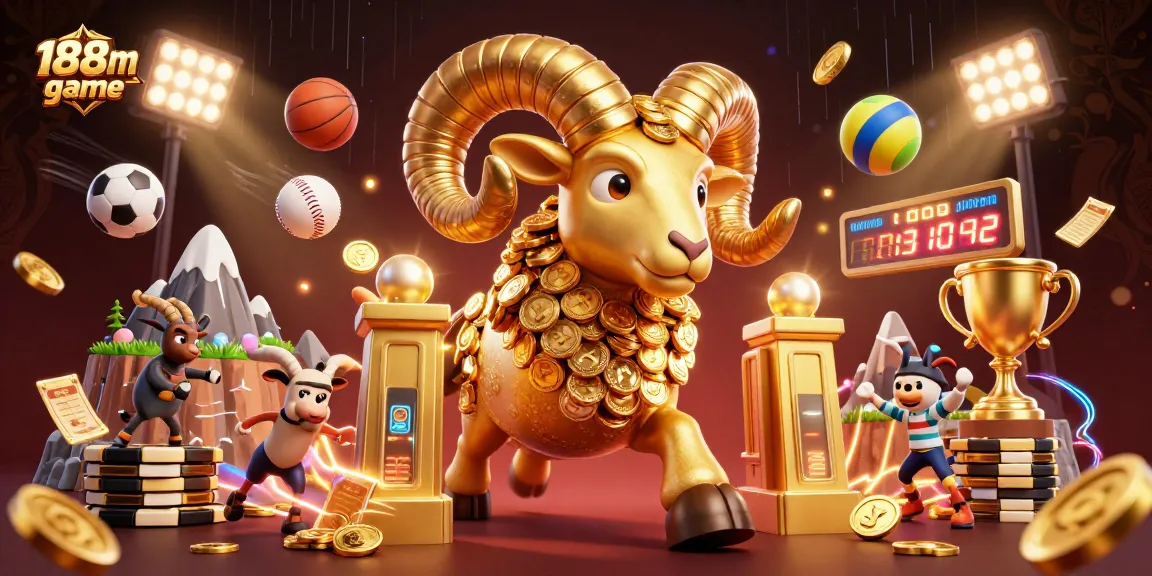 Engage in thrilling gameplay at 188m-game featuring an energetic casino scene packed with sports elements.