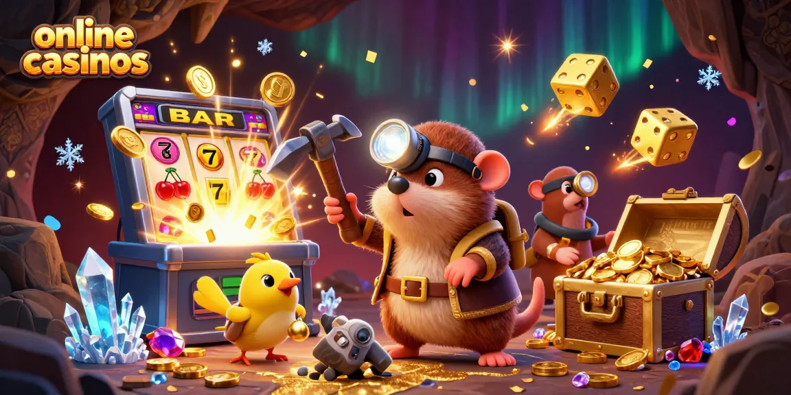 Engage in online casinos action with a treasure hunter, canary, and dazzling slot elements.
