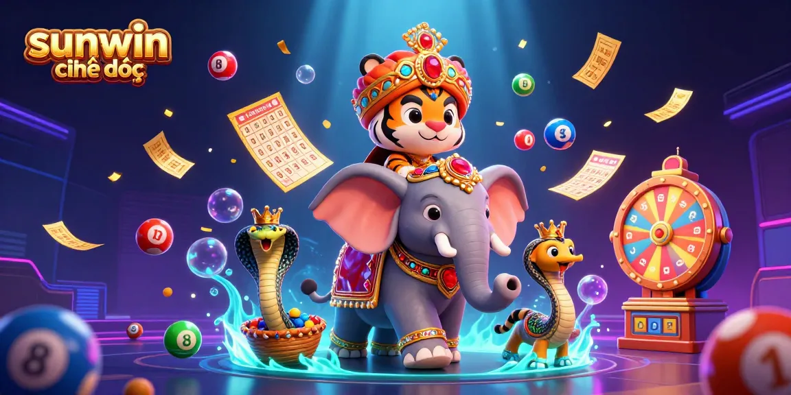 Win big at sunwin chính thức with festive colorful lottery elements and engaging casino characters.